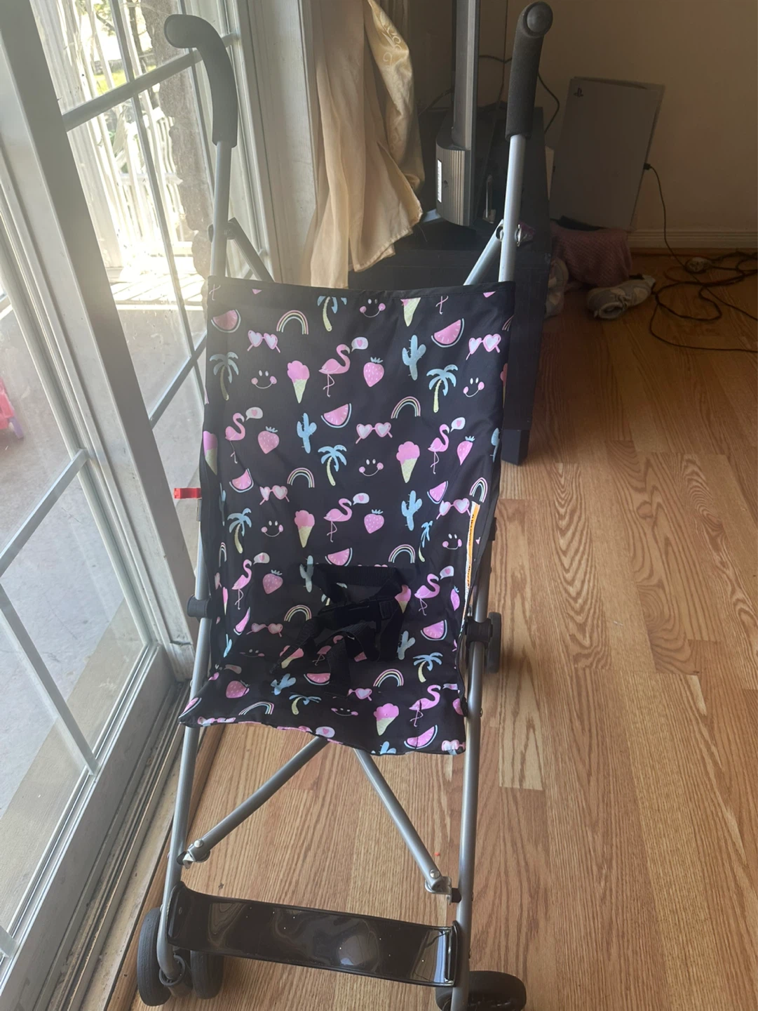 Kids Lightweight Stroller with Flamingo Pattern