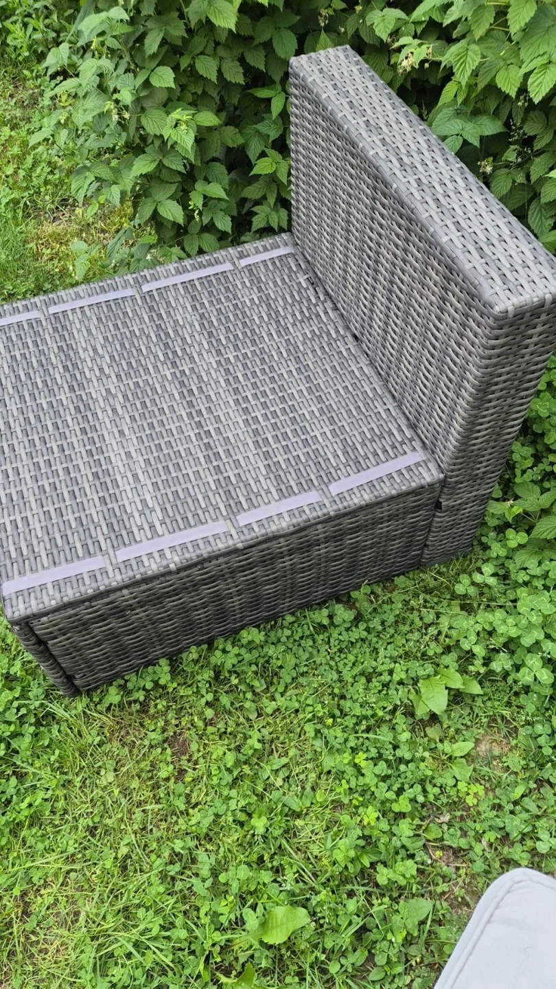 Grey Wicker Outdoor Chair with Storage - photo 5