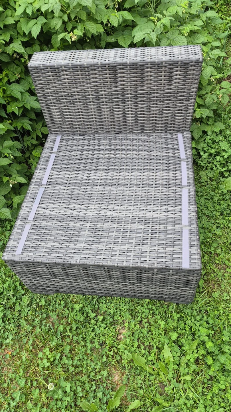 Grey Wicker Outdoor Chair with Storage - photo 4