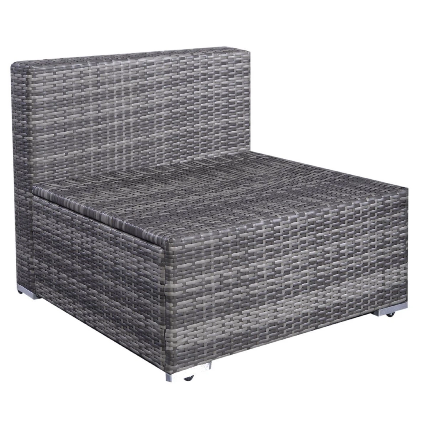 Grey Wicker Outdoor Chair with Storage - photo 2
