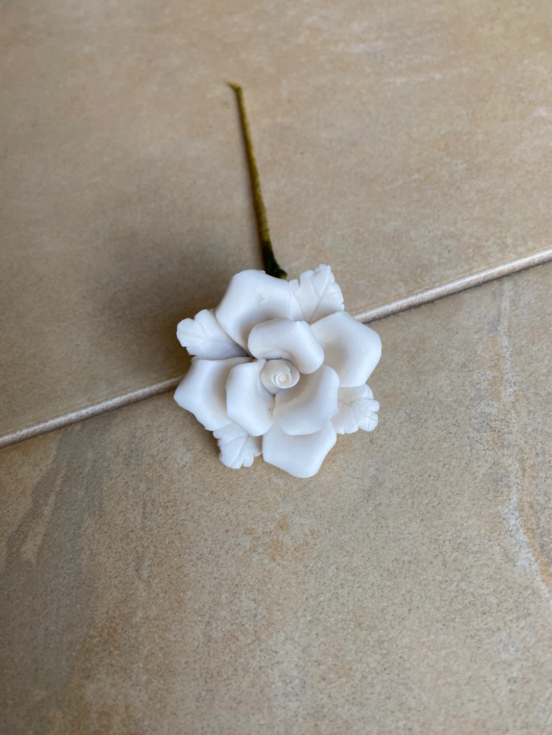 White Ceramic Rose Decor