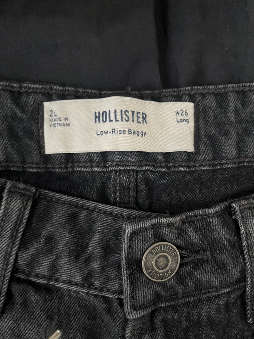 BNWT Hollister Low-Rise black Baggy Jeans size 2 LONG/ W 26 - photo 3