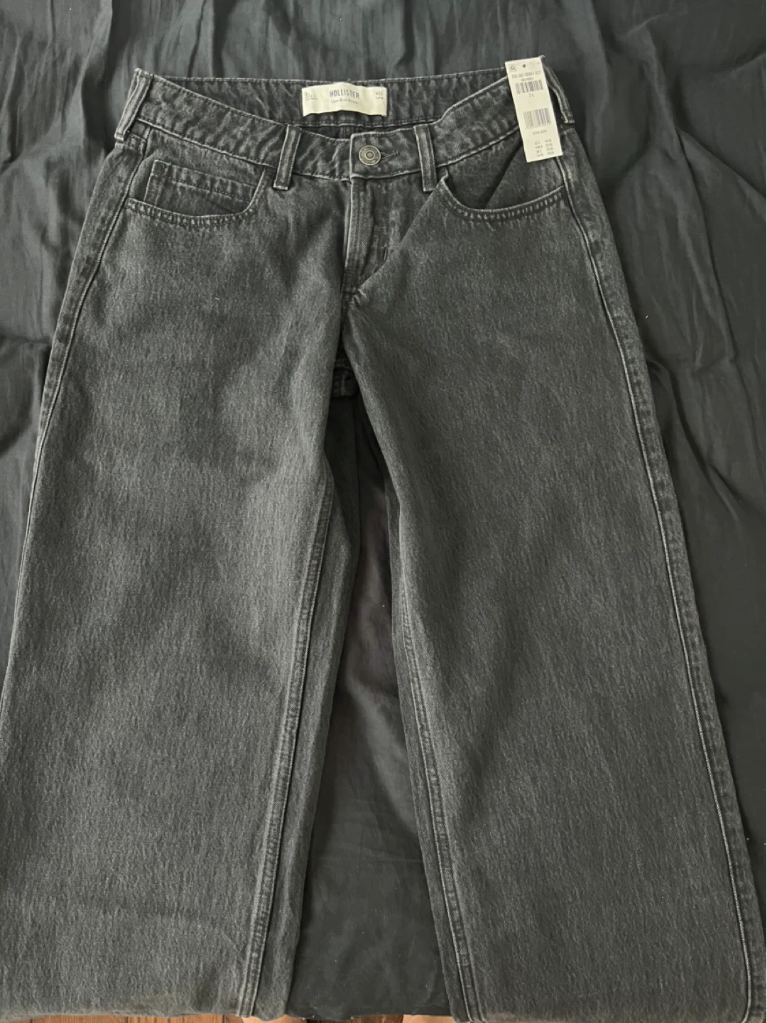 BNWT Hollister Low-Rise black Baggy Jeans size 2 LONG/ W 26 - photo 2