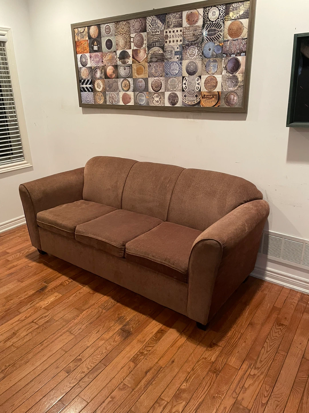 FREE DELIVERY. Brown Three-Seater Sofa - photo 2