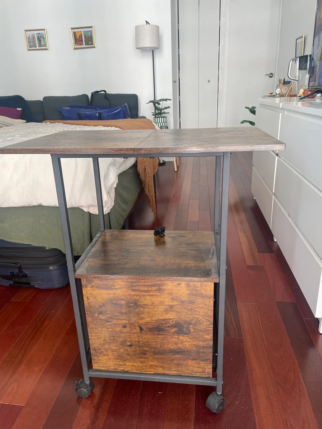Rolling Side Table with Drawer - photo 4