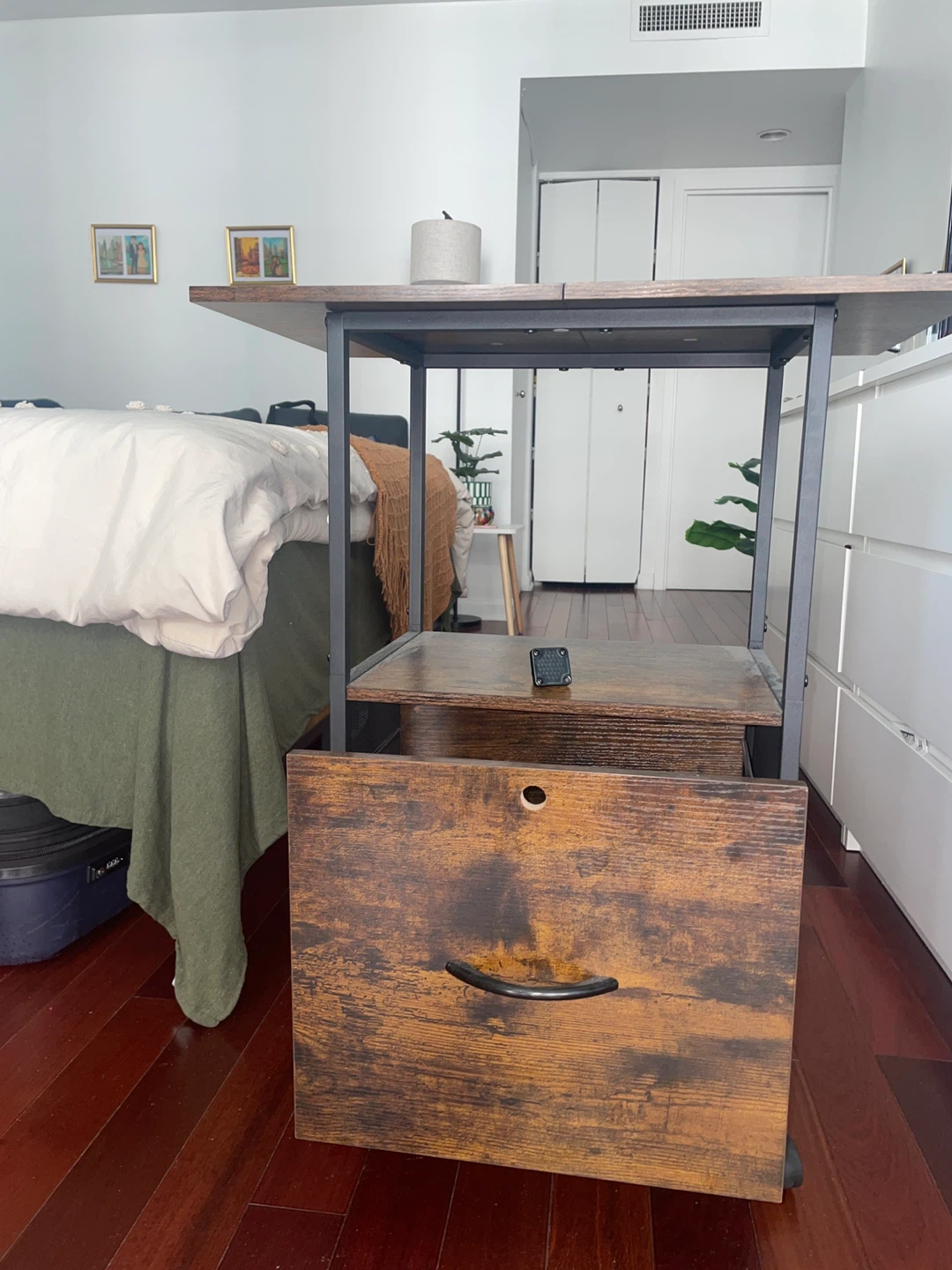 Rolling Side Table with Drawer - photo 2