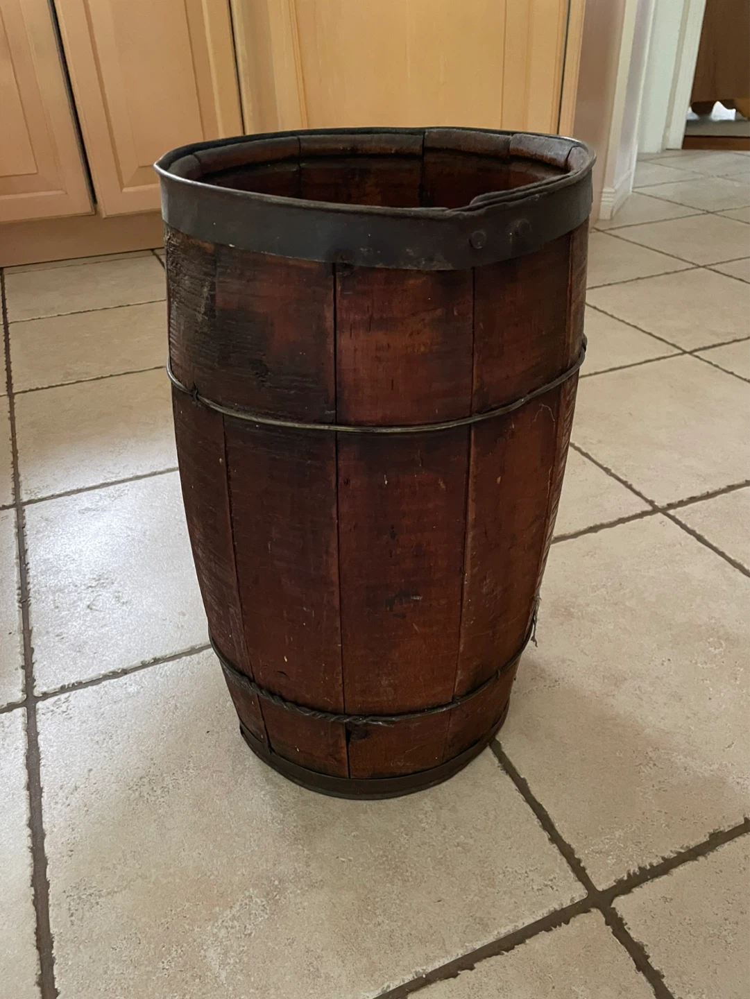 Wooden Barrel Accent Piece