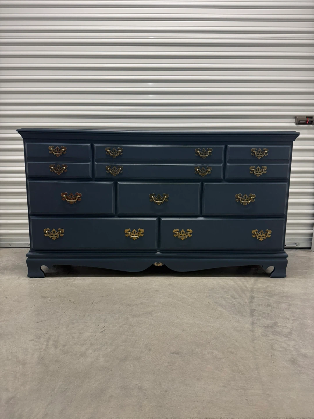 🚨Free Delivery NJ/NY Navy Blue Solid Wood Dresser- 8 Drawers