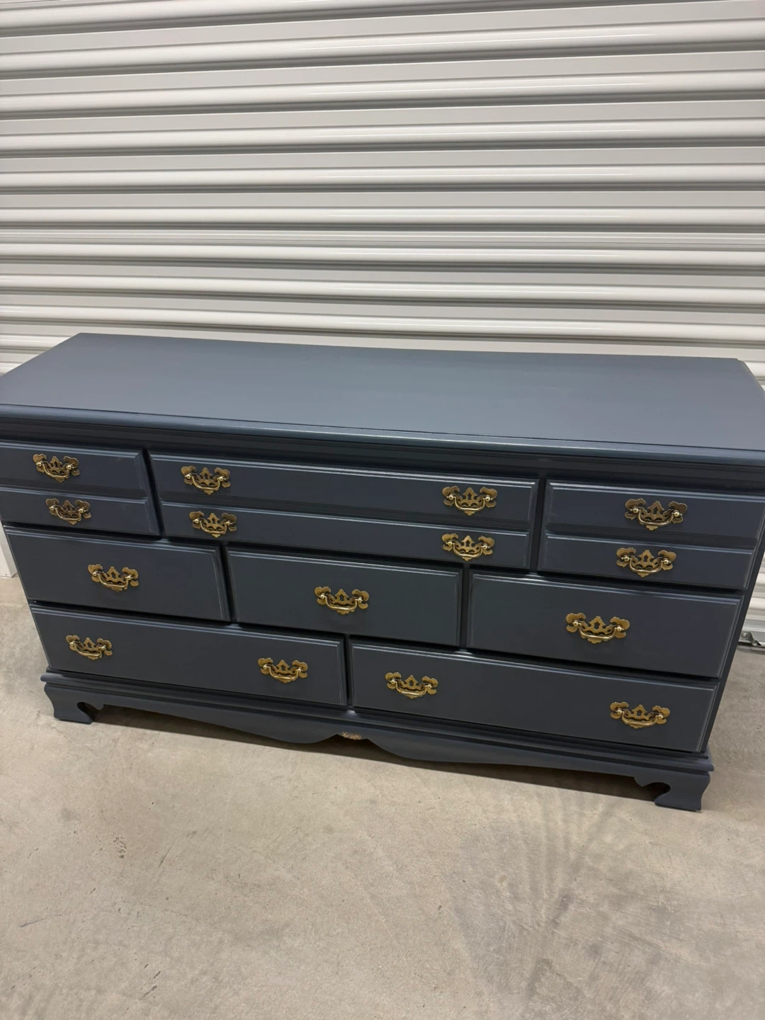 🚨Free Delivery NJ/NY Navy Blue Solid Wood Dresser- 8 Drawers - photo 5