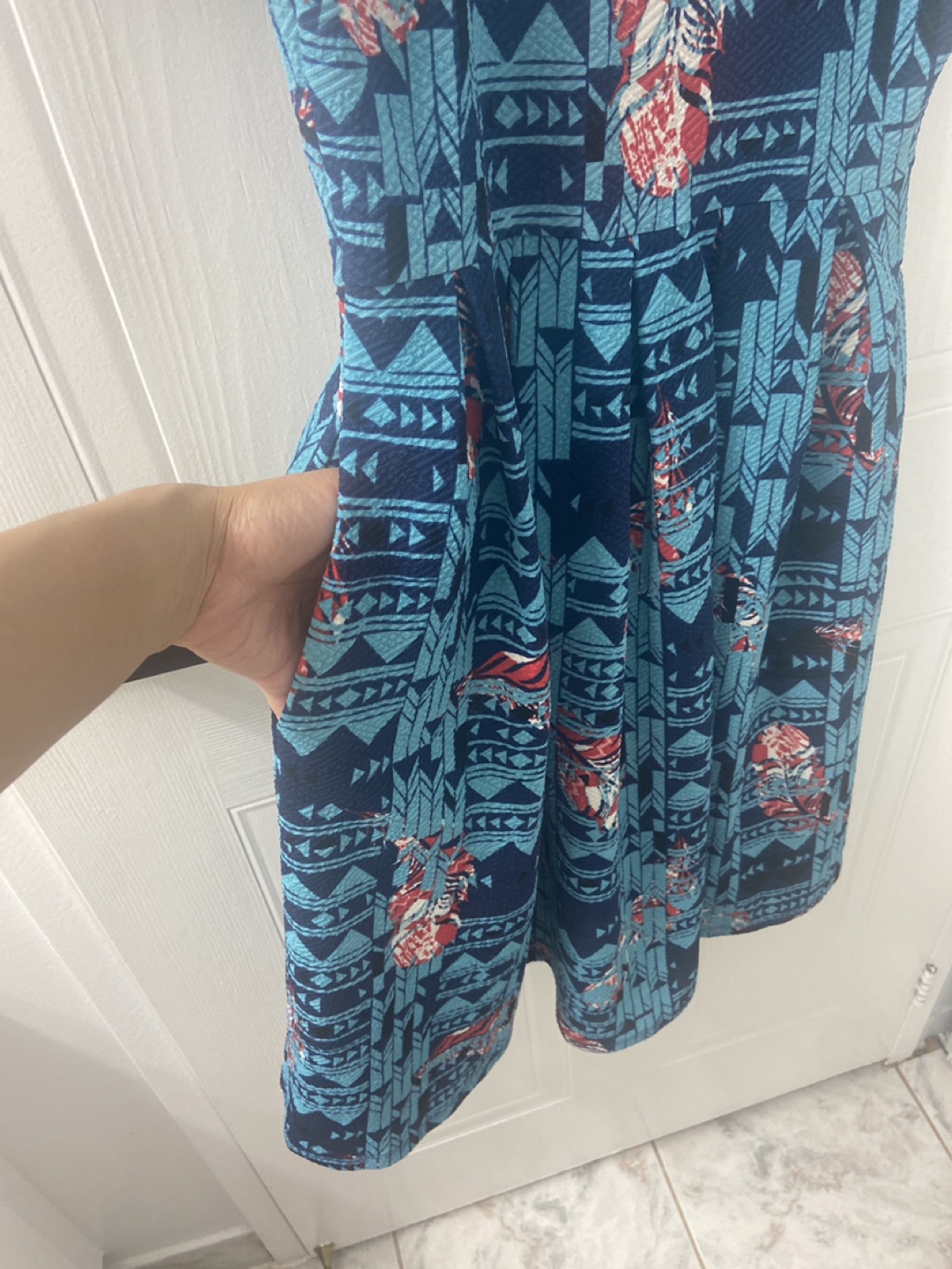 LuLaRoe Blue Geometric Print Dress - photo 2