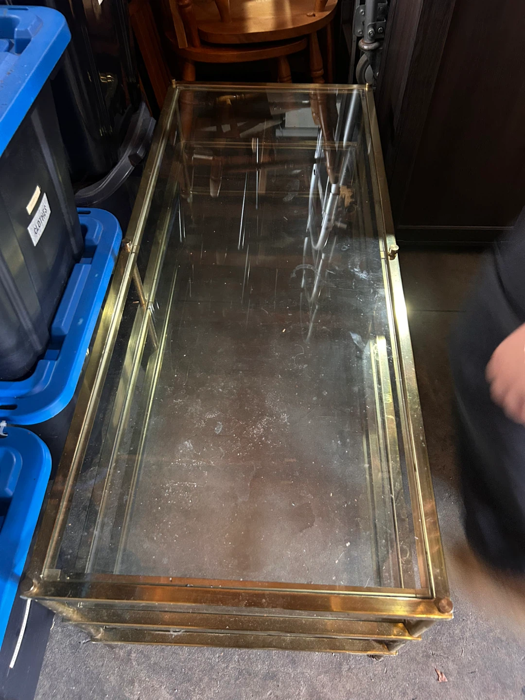 Glass and Brass Coffee Table - photo 3