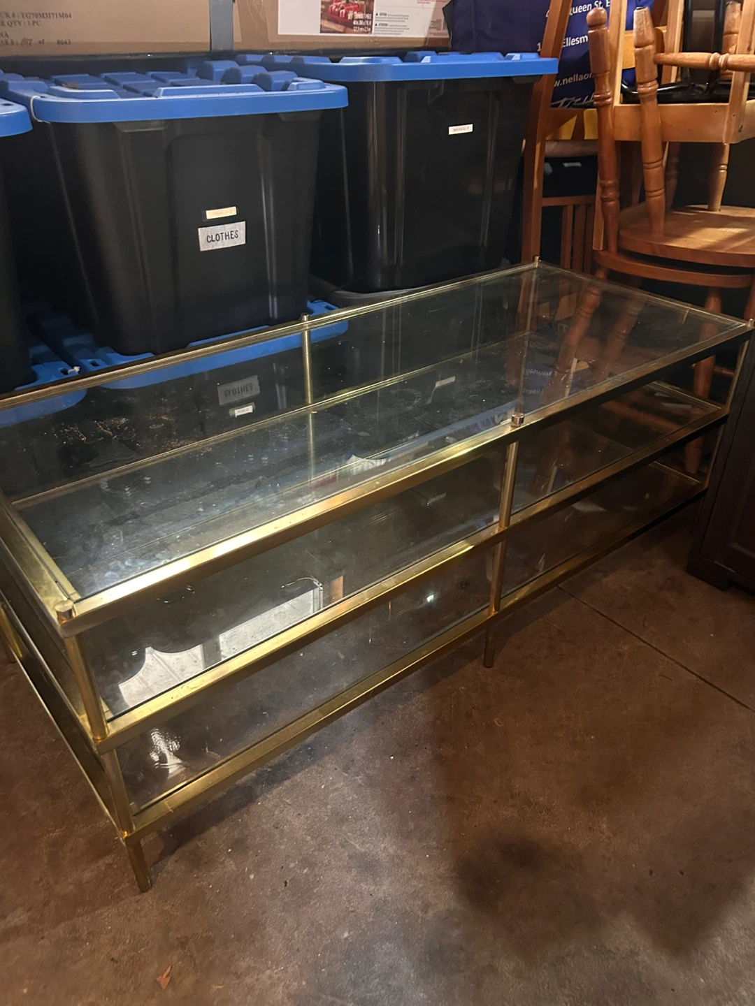 Glass and Brass Coffee Table