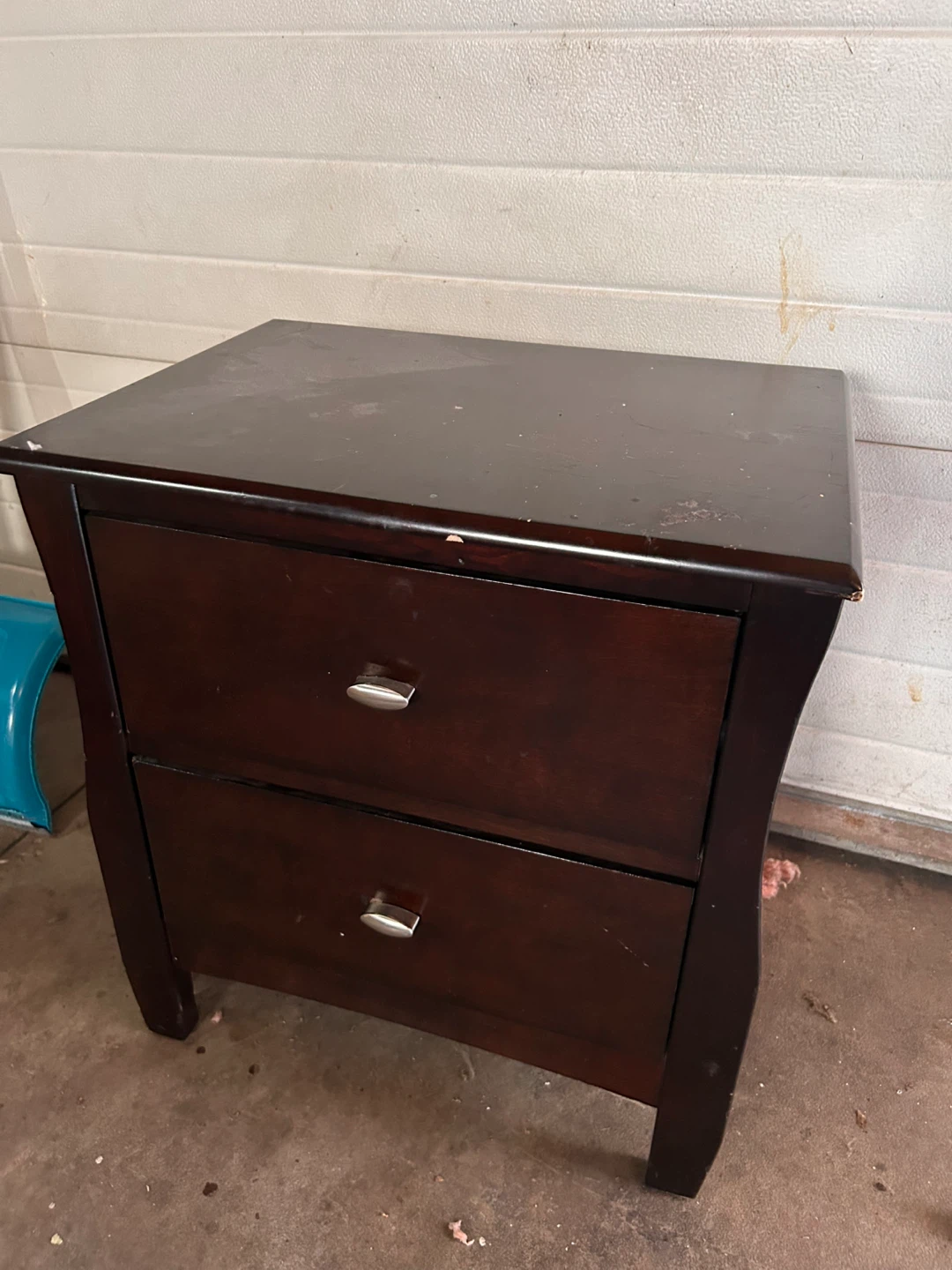 Dark Brown 2-Drawer Nightstand