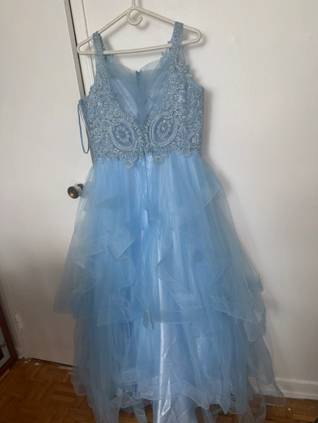 Light Blue Beaded Formal Dress - photo 5