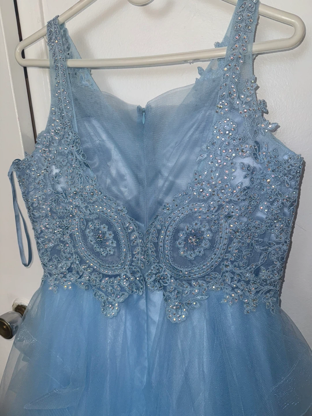 Light Blue Beaded Formal Dress - photo 4