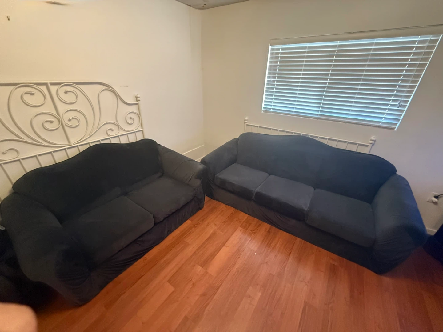 Two Dark Grey Sofas
