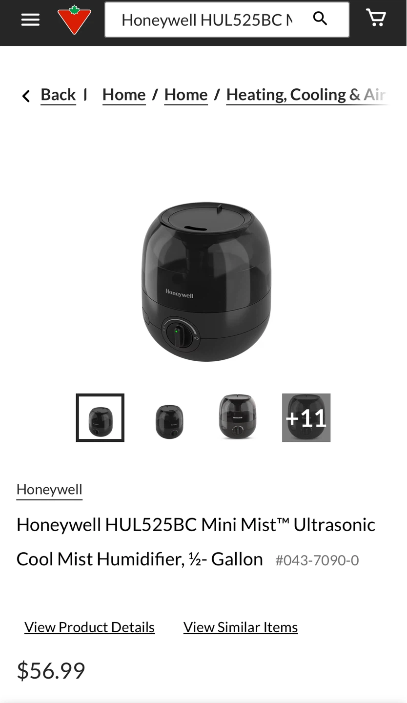 Honeywell Mini Mist Ultrasonic Humidifier – Used Once, Like New - photo 2