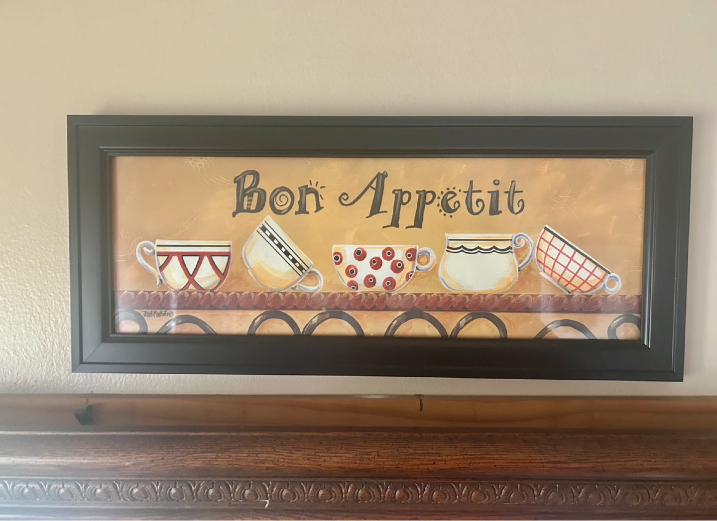 Framed "Bon Appetit" Kitchen Wall Art