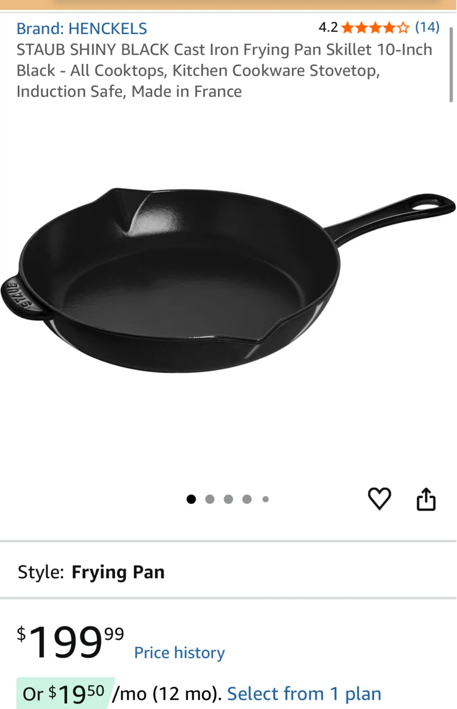 STAUB Cast Iron Frying Pan 10”