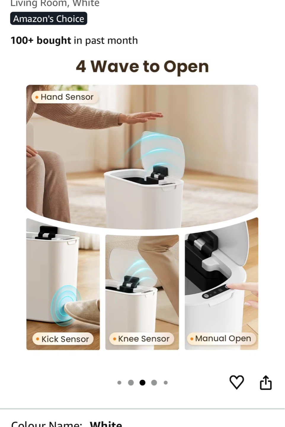 Cesun Motion Sensor Trash Can – 5 Gallon / Touchless Smart Lid - photo 2