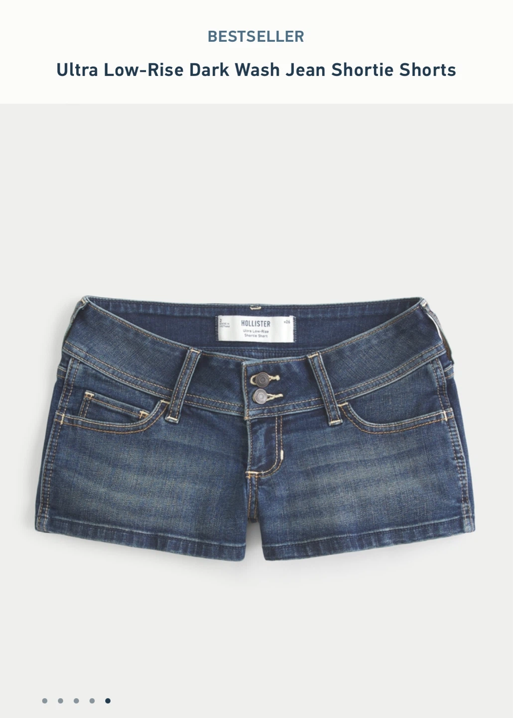 BNWT Hollister Shortie Shorts low rise dark blue size 2/W26 - photo 5
