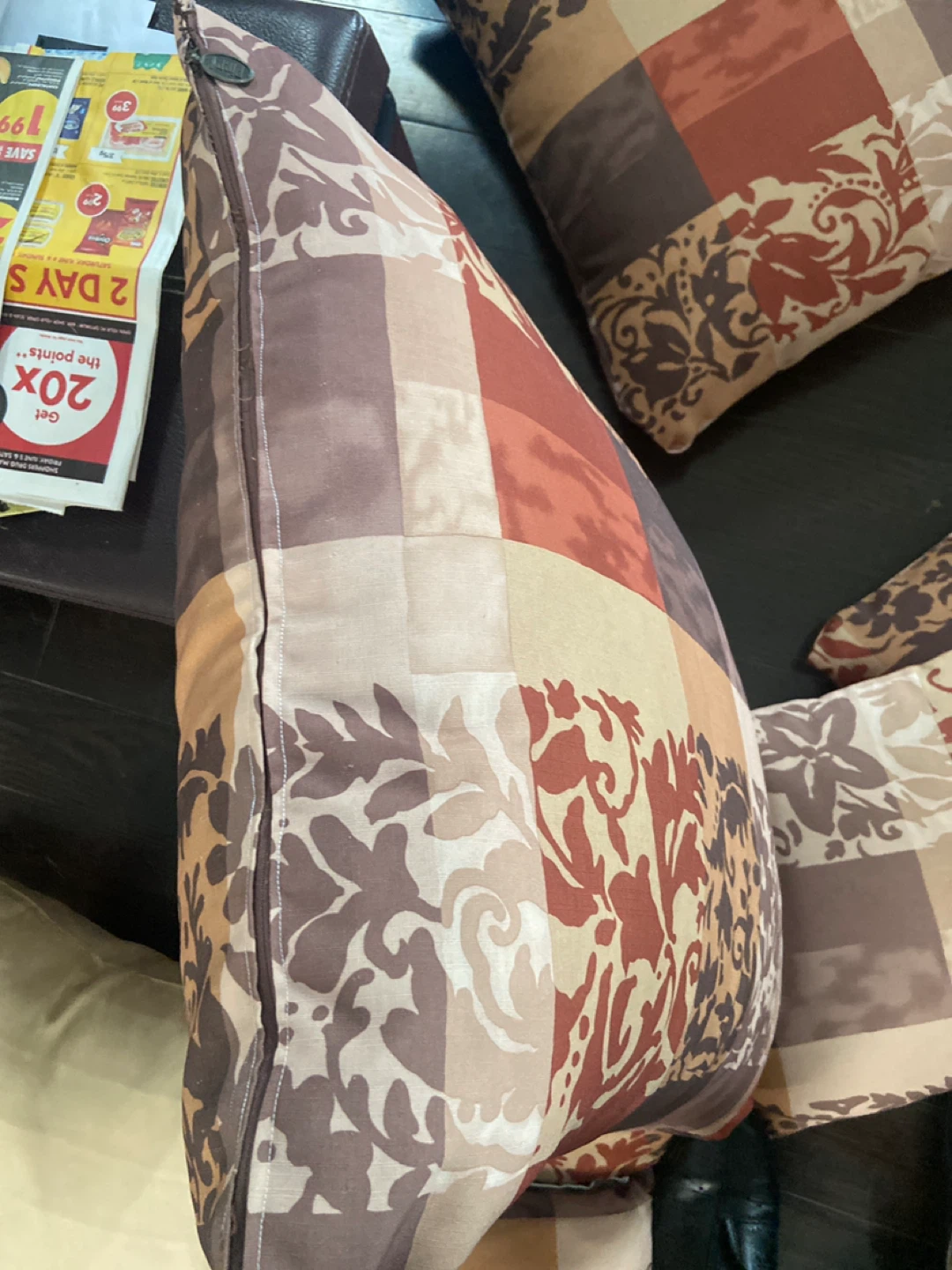 Throw Pillows Set - Brown, Beige, Red Pattern - photo 2