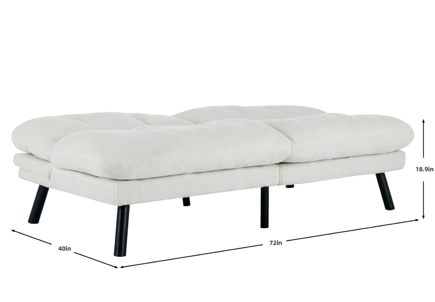 Cream Tufted Futon Sofa - photo 2