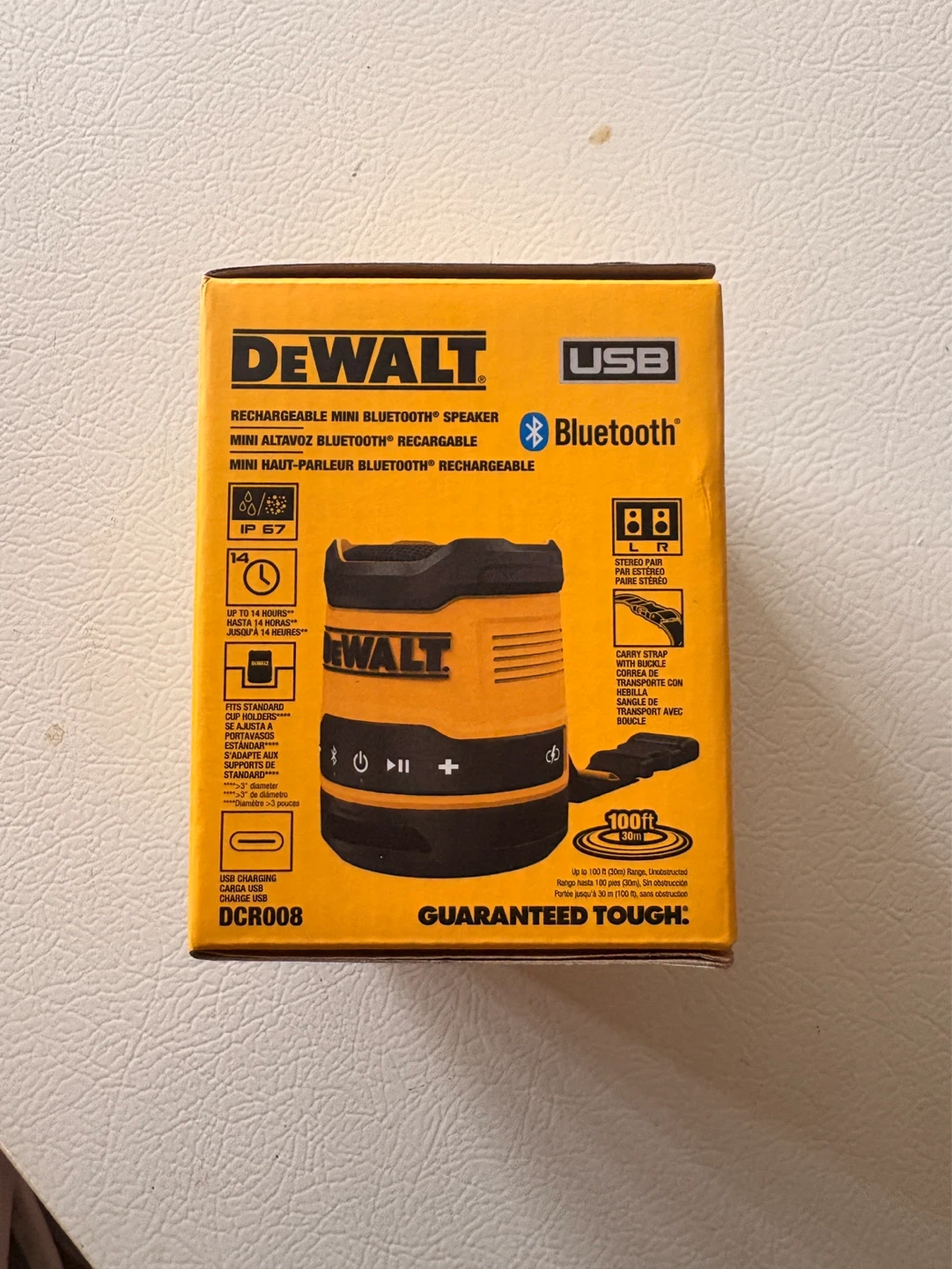DEWALT Rechargeable Mini Bluetooth Speaker DCR008