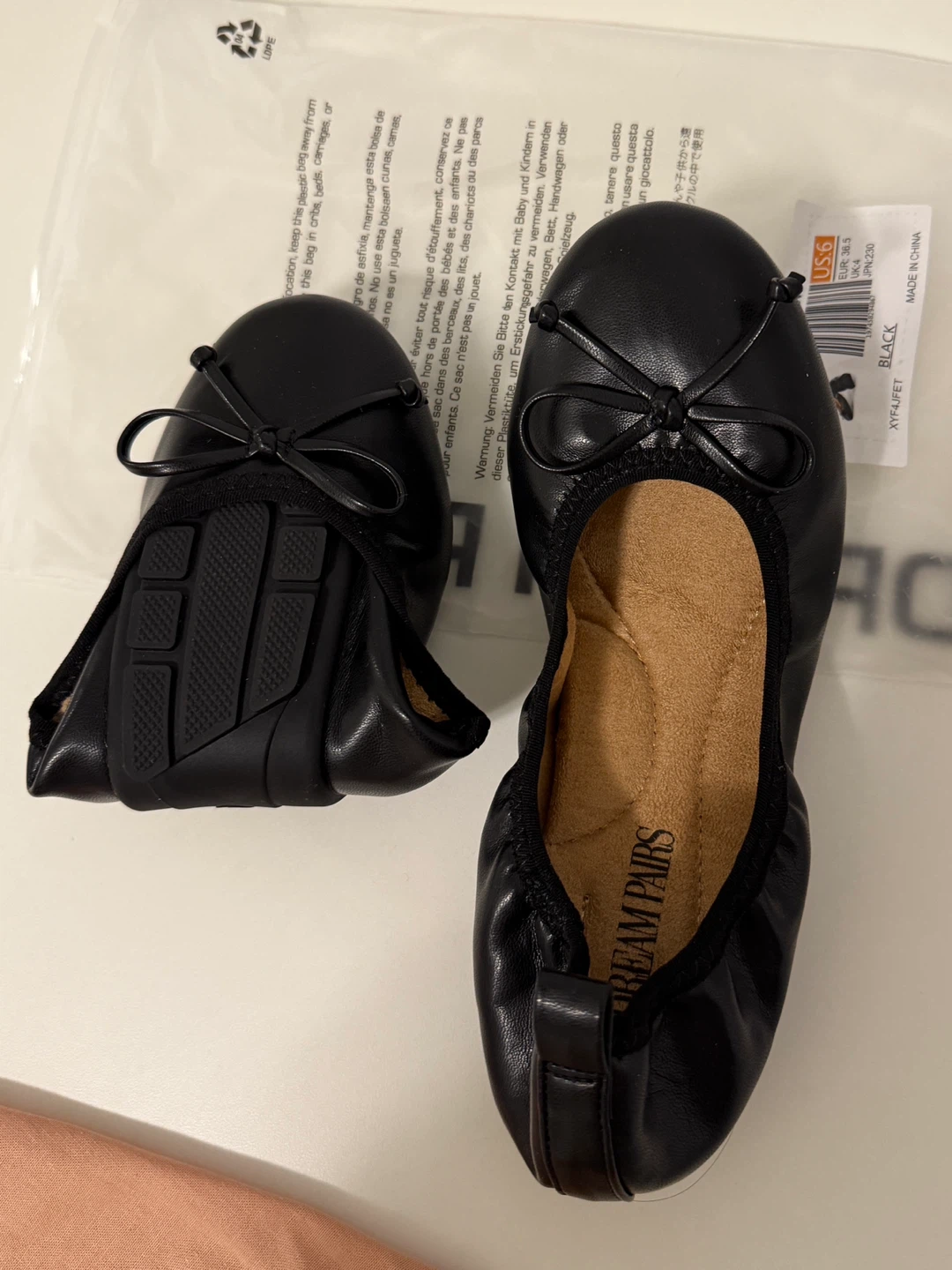 DREAM PAIRS Foldable Ballet Flats – Size 6