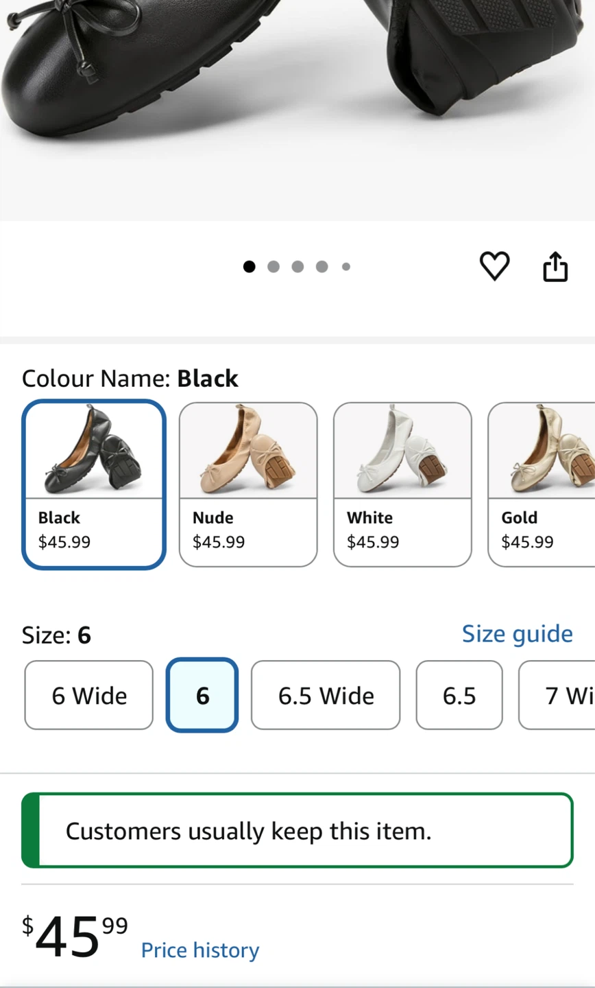 DREAM PAIRS Foldable Ballet Flats – Size 6 - photo 5