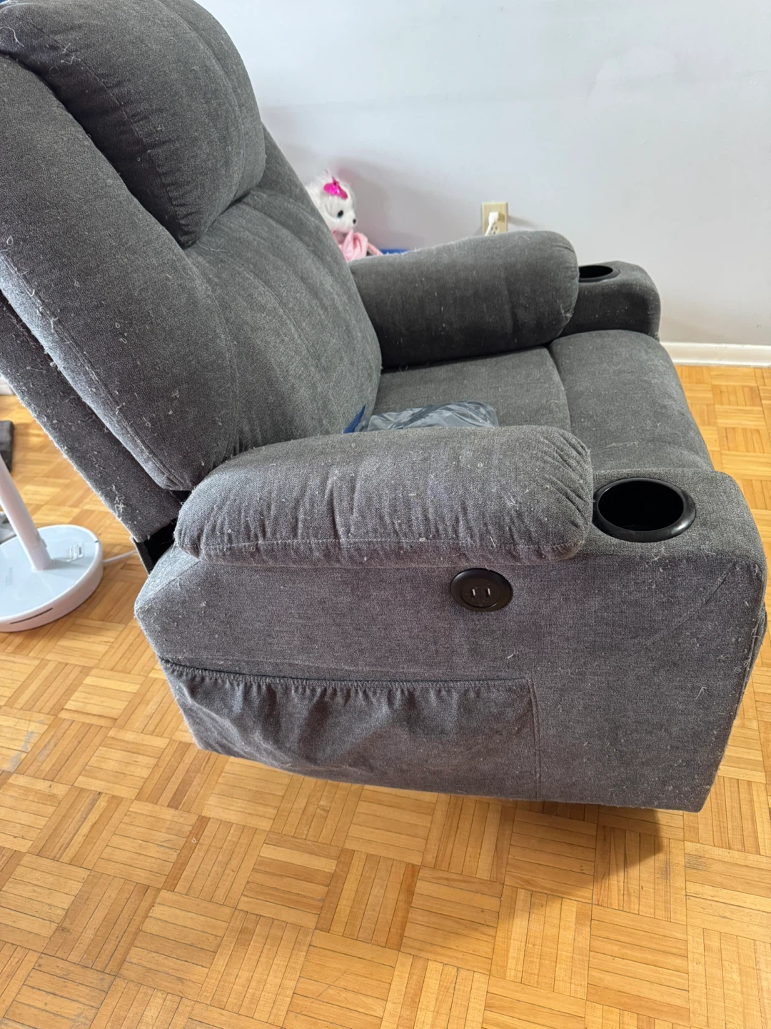 Grey Power Lift Recliner with Heat and USB - photo 3