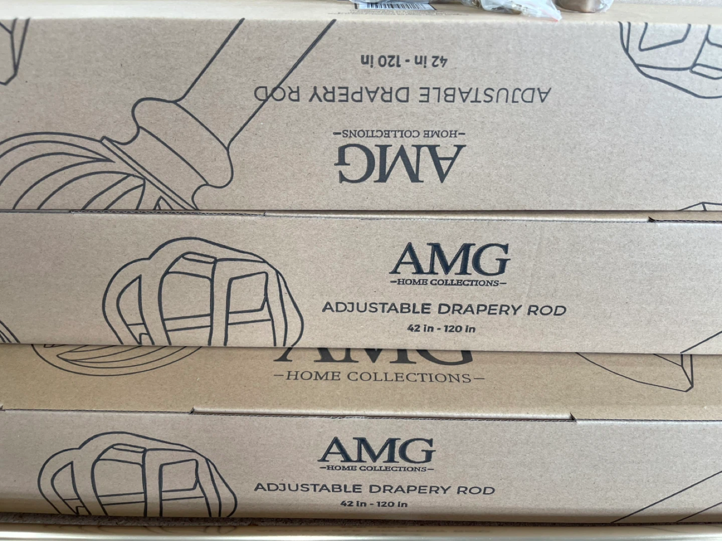 AMG Home Collections Adjustable Drapery Rod (42"-120")