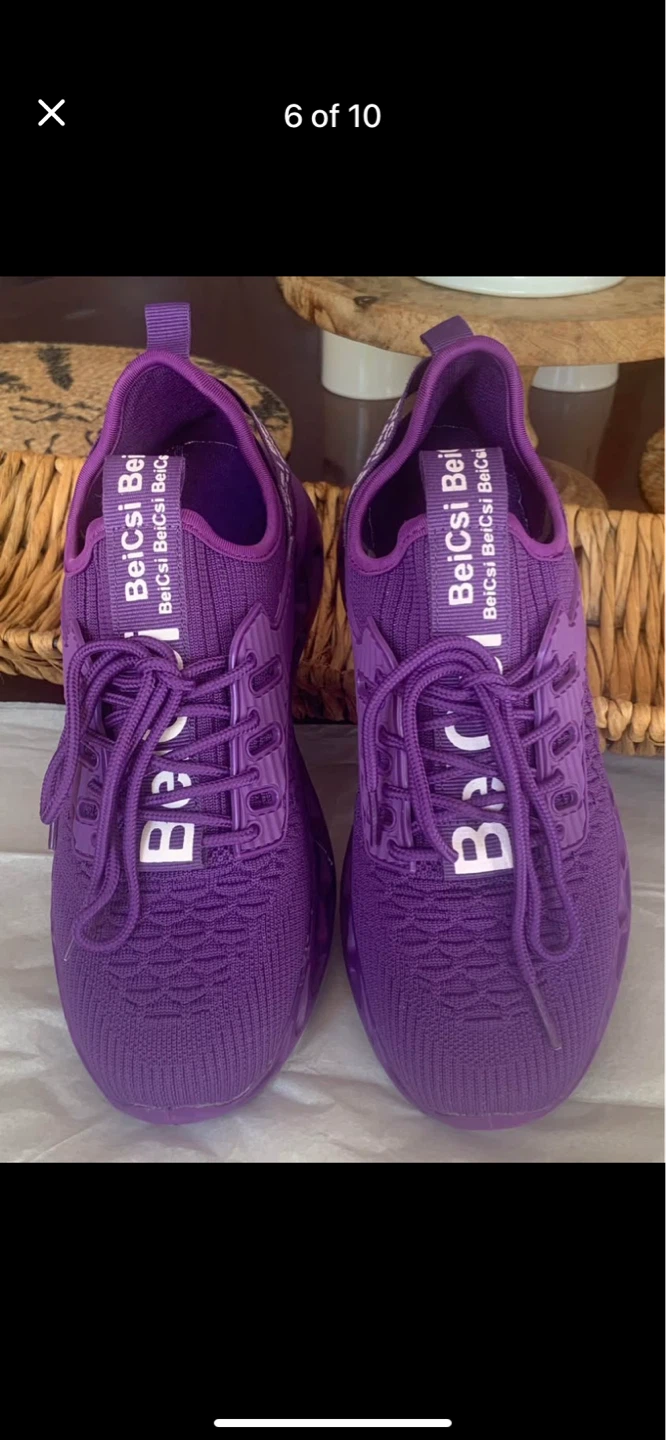 New Women’s slip on BeiCsi Purple Athletic Shoes