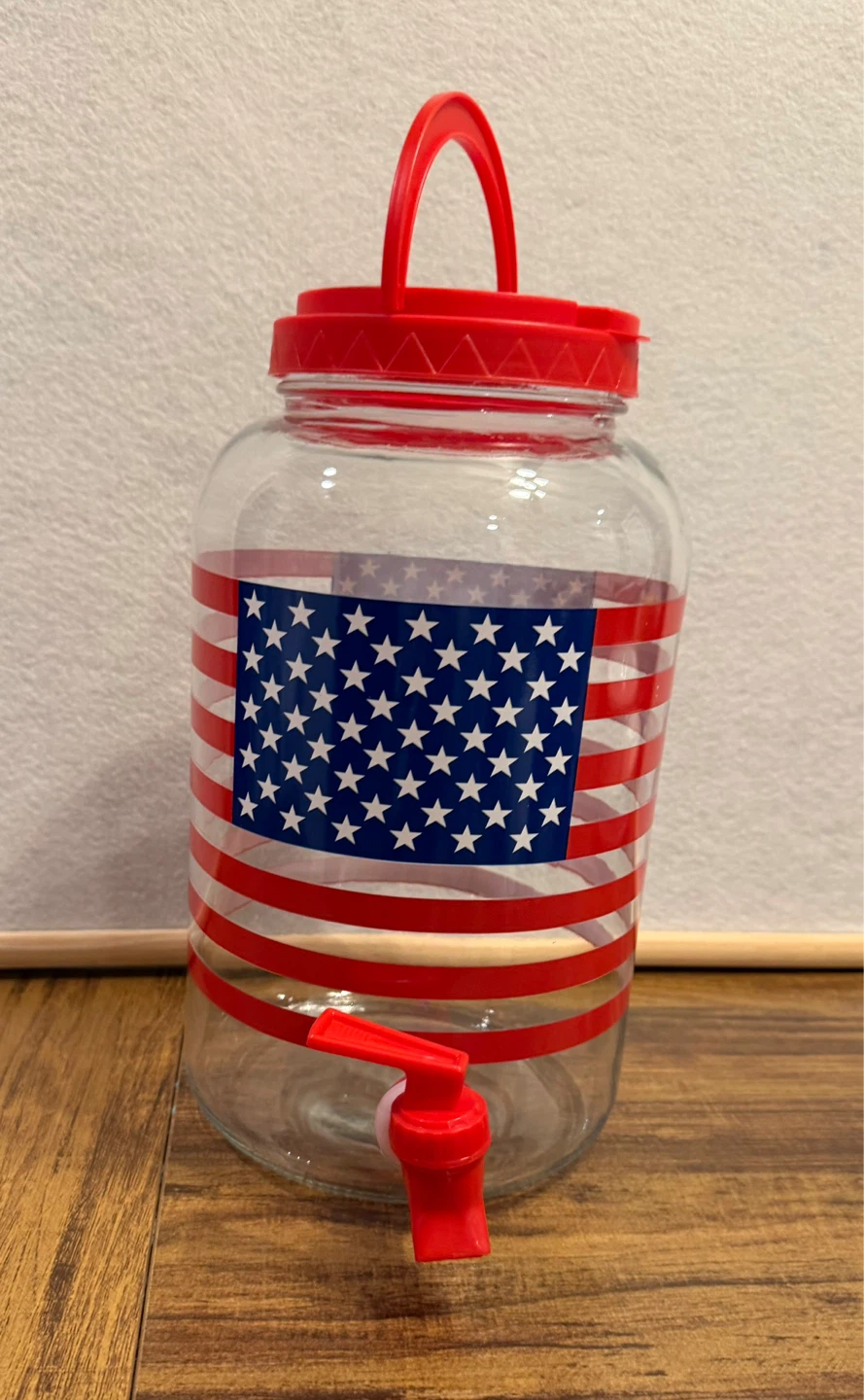 Glass Sun Tea Beverage Dispenser with American Flag Design - photo 2