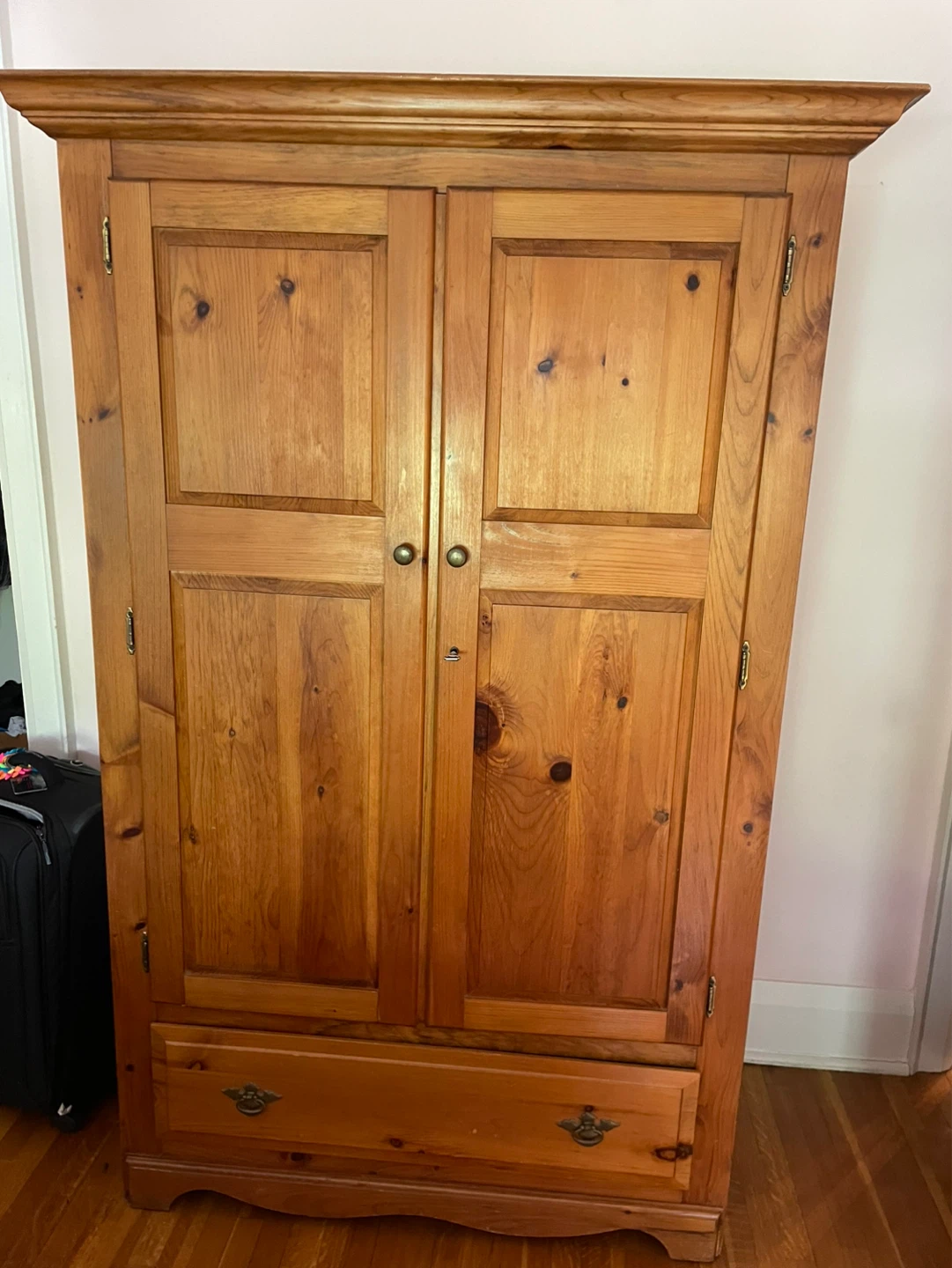 Antique Solid Wood Wardrobe with Drawer