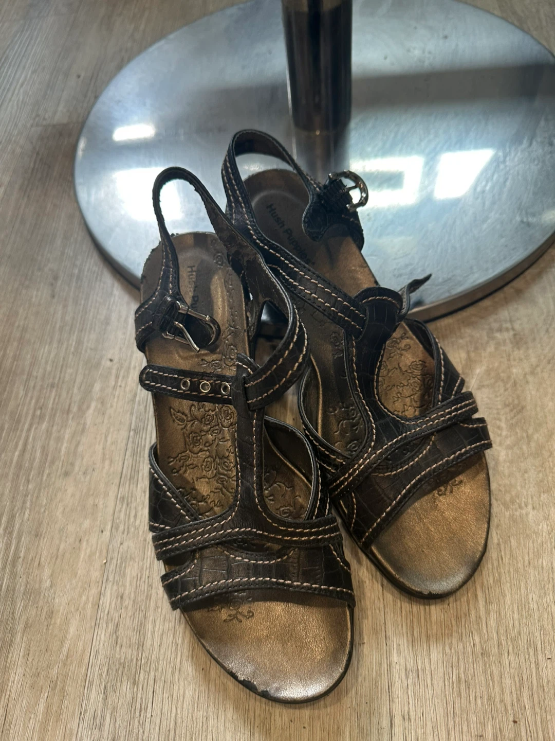 Hush Puppies Black Wedge Sandals