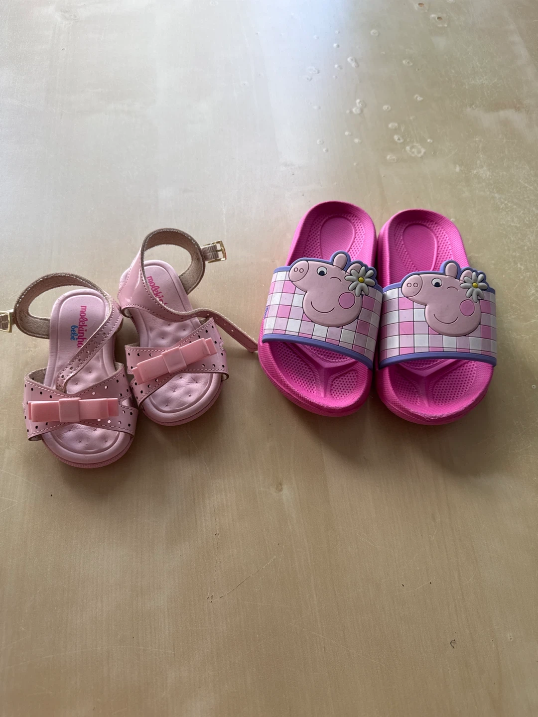 Kids Pink Sandals and Peppa Pig Slides