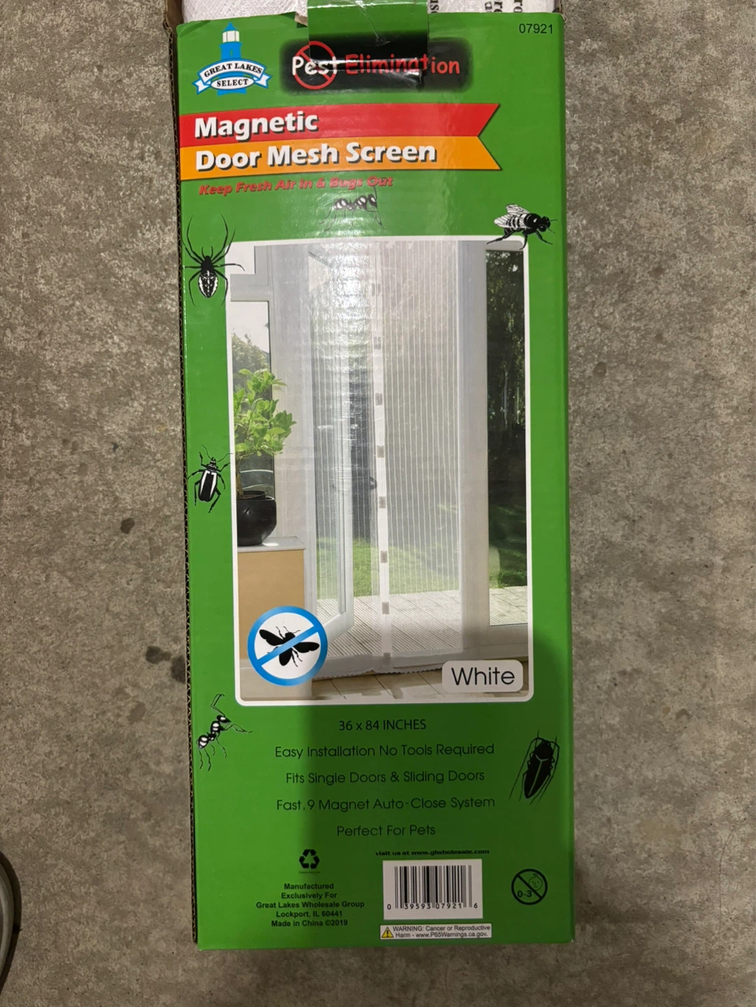 Great Lakes Select Magnetic Door Mesh Screen 36 x 84 White
