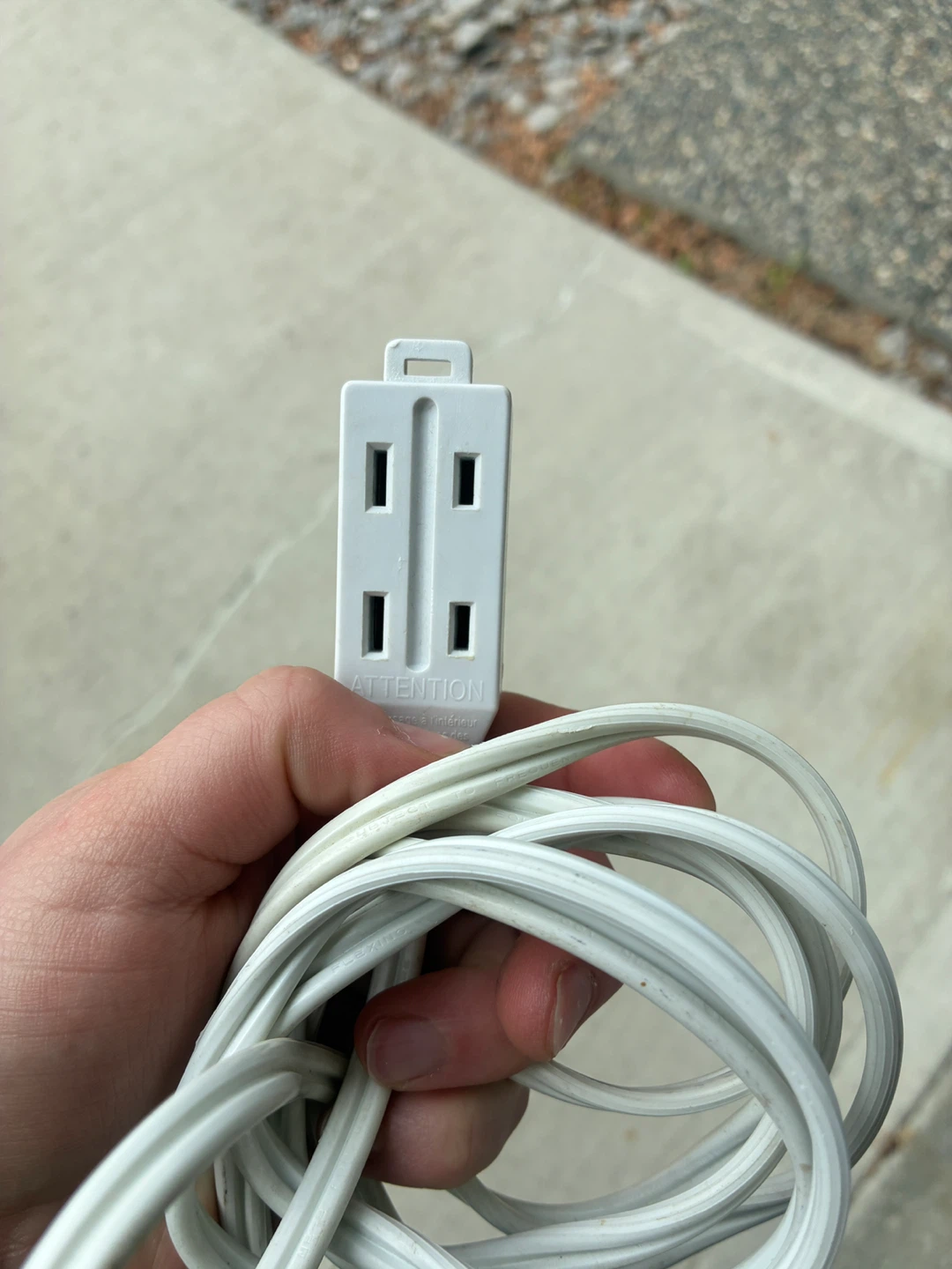 White 3-Outlet Power Tap Extender Cord - photo 2