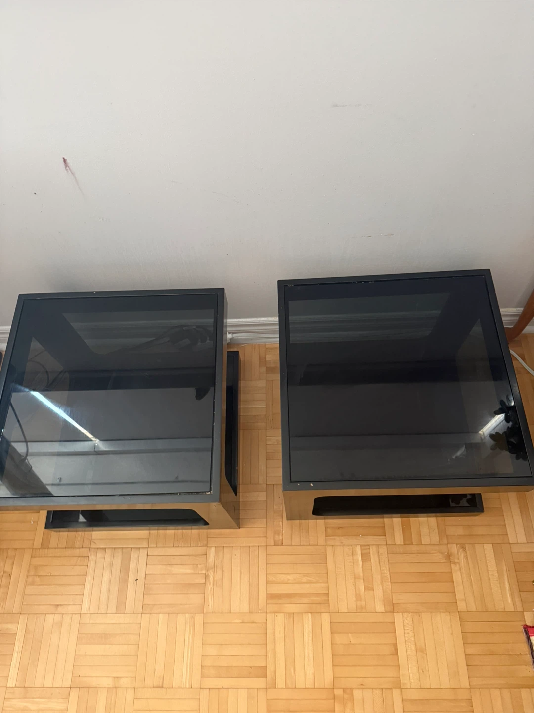 Black End Tables with Glass Tops (Set of 2) - photo 4