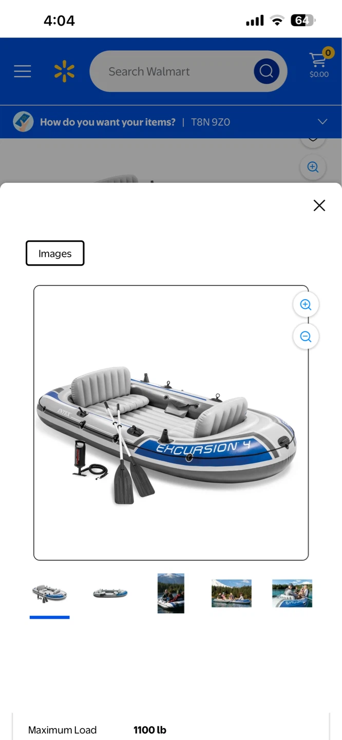 Intex Excursion 4 Inflatable Boat Set