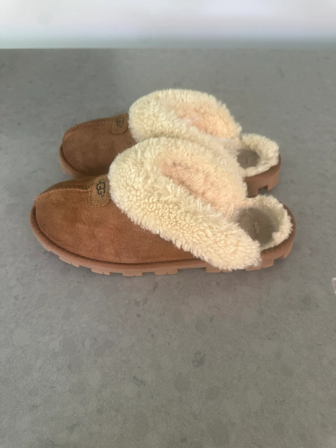 UGG Australia Brown Suede Shearling Lined Clogs Size 7