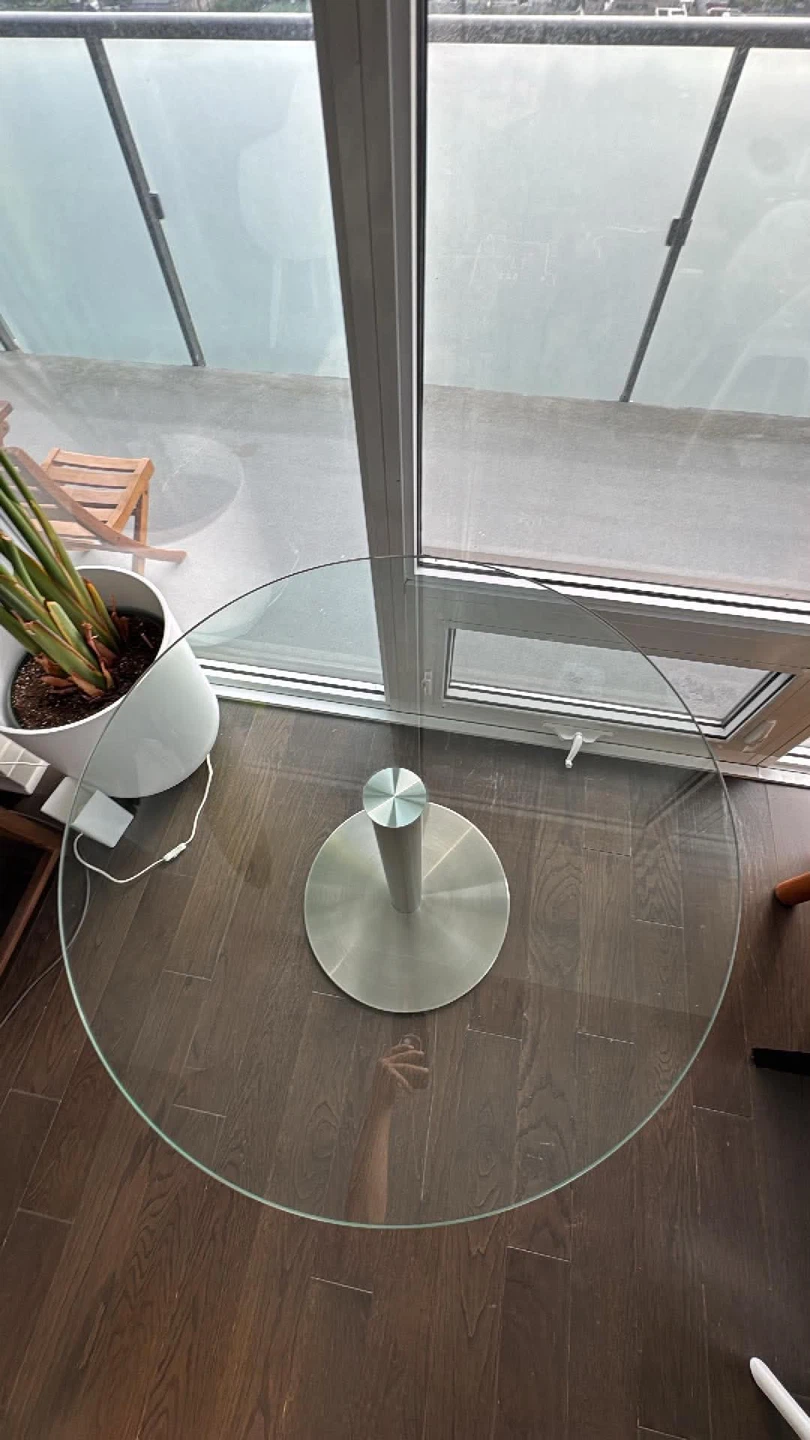 Moving Sale - Glass Top Round Dining Table - photo 5