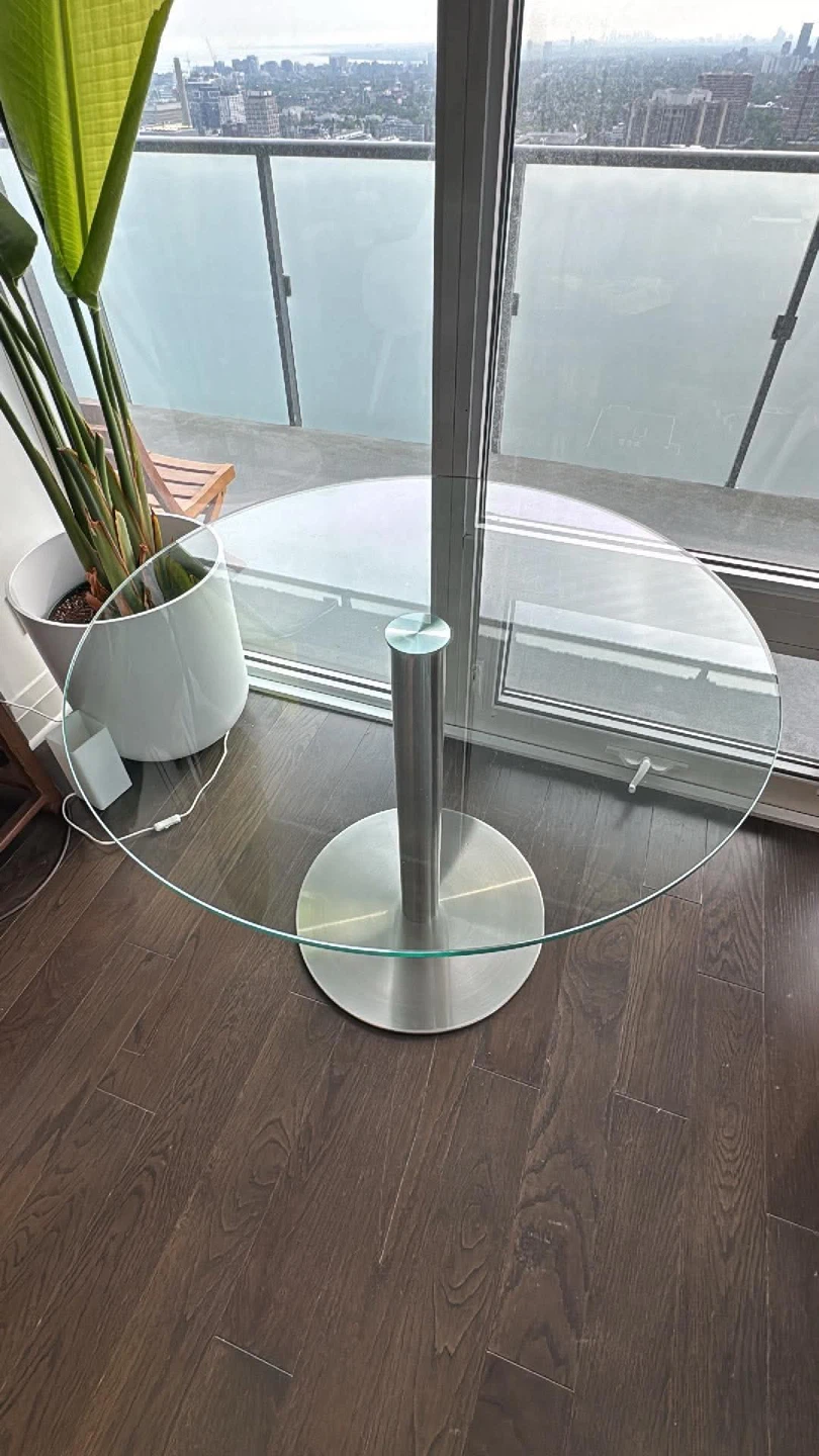 Moving Sale - Glass Top Round Dining Table - photo 3