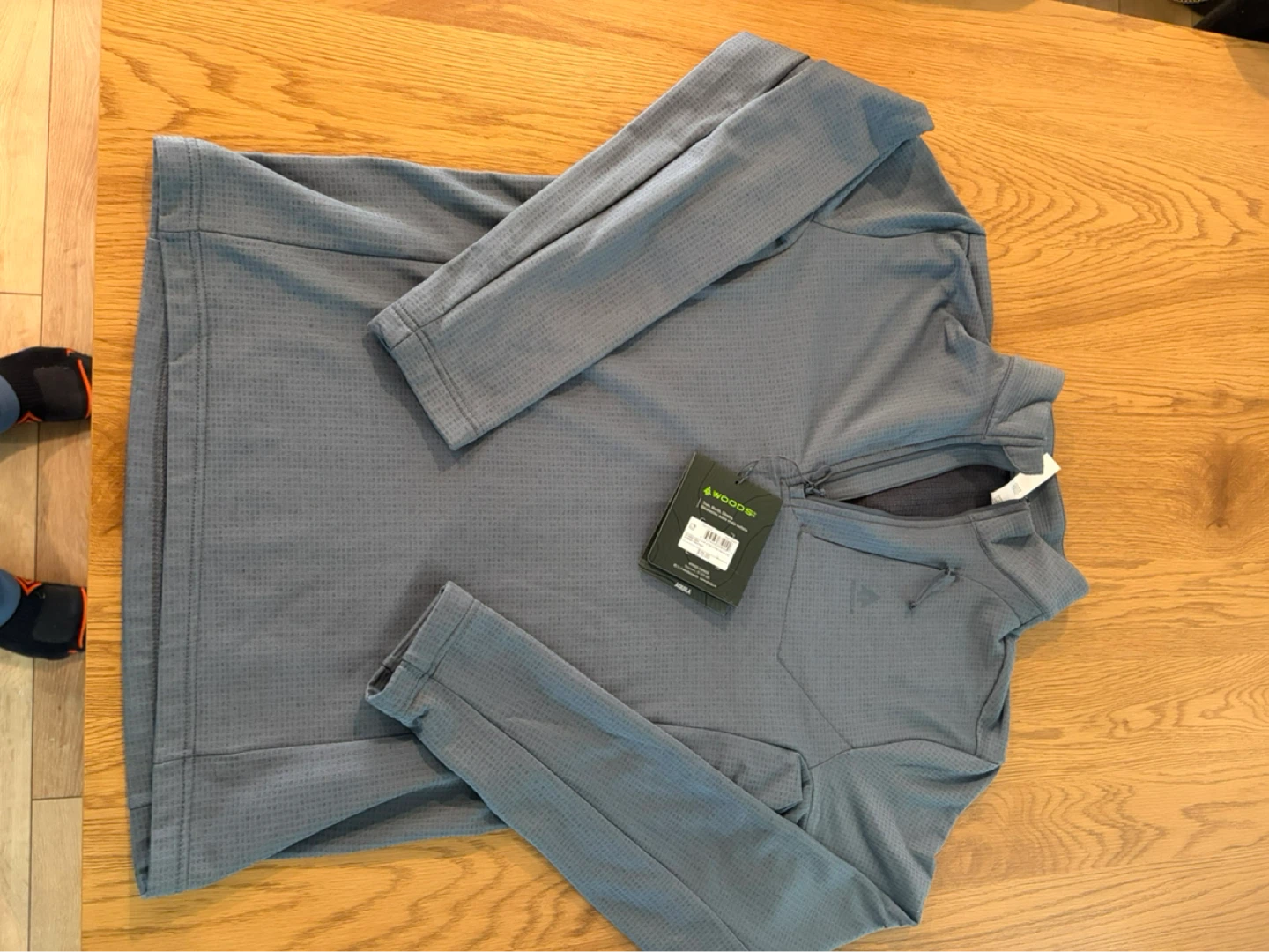 Woods Aquila Men's Grid-Backed Fleece Pullover - Grey - Size L