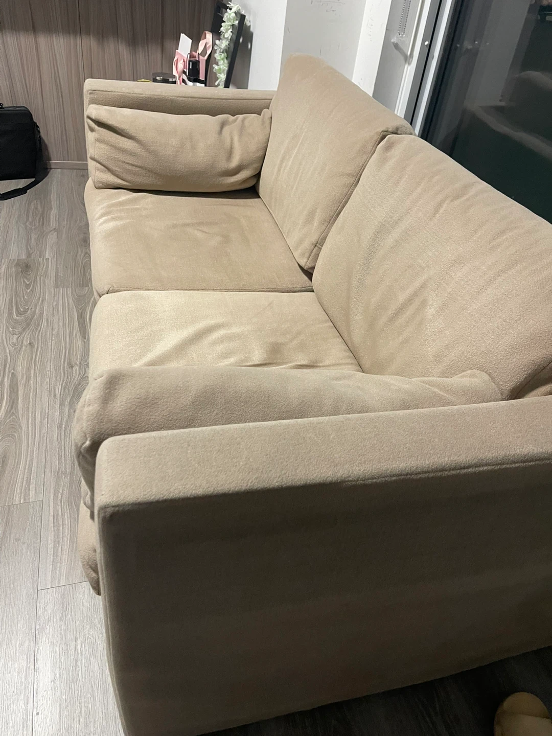 Beige 2-Seater Sofa Bed - photo 4