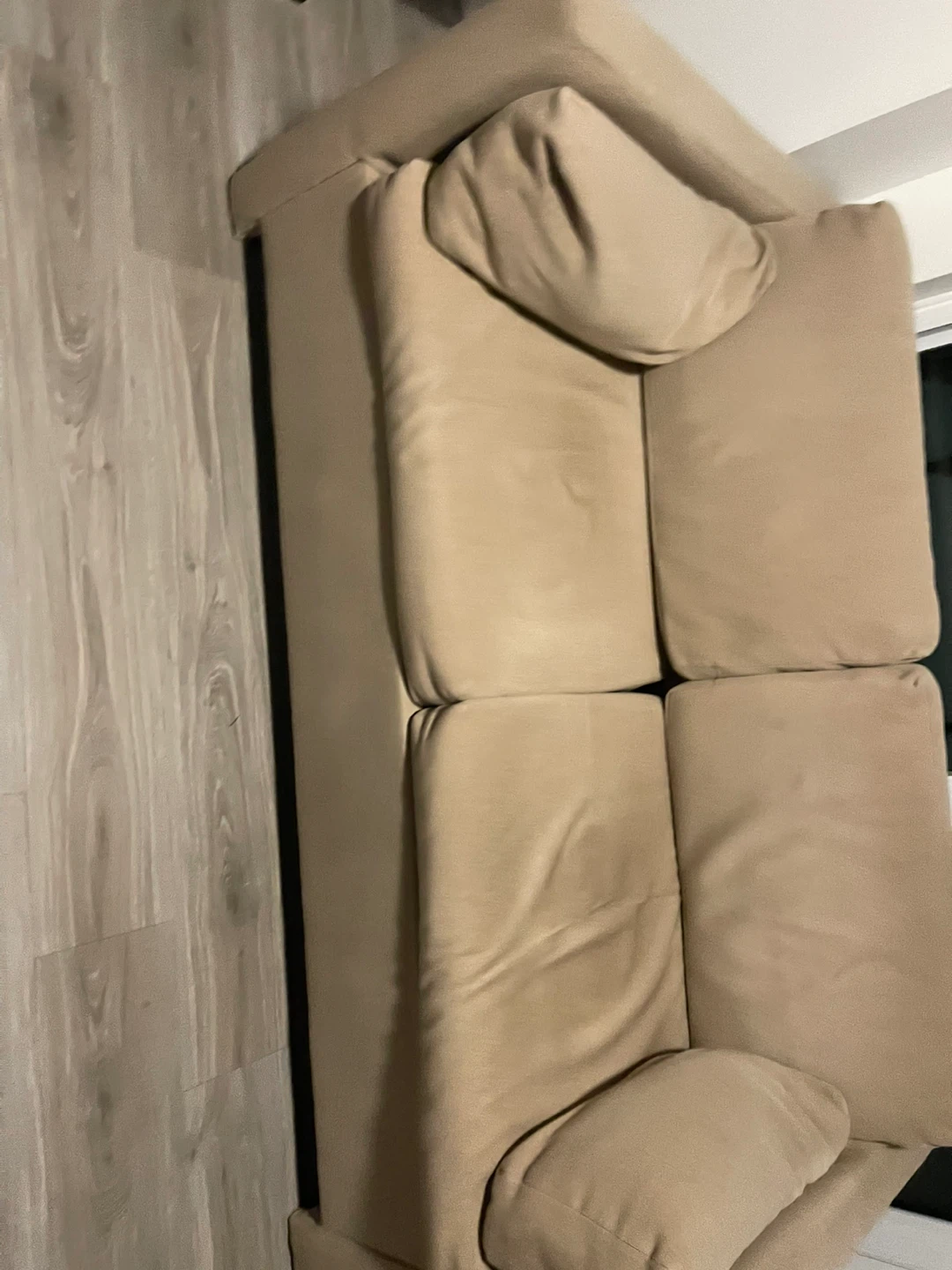 Beige 2-Seater Sofa Bed - photo 2