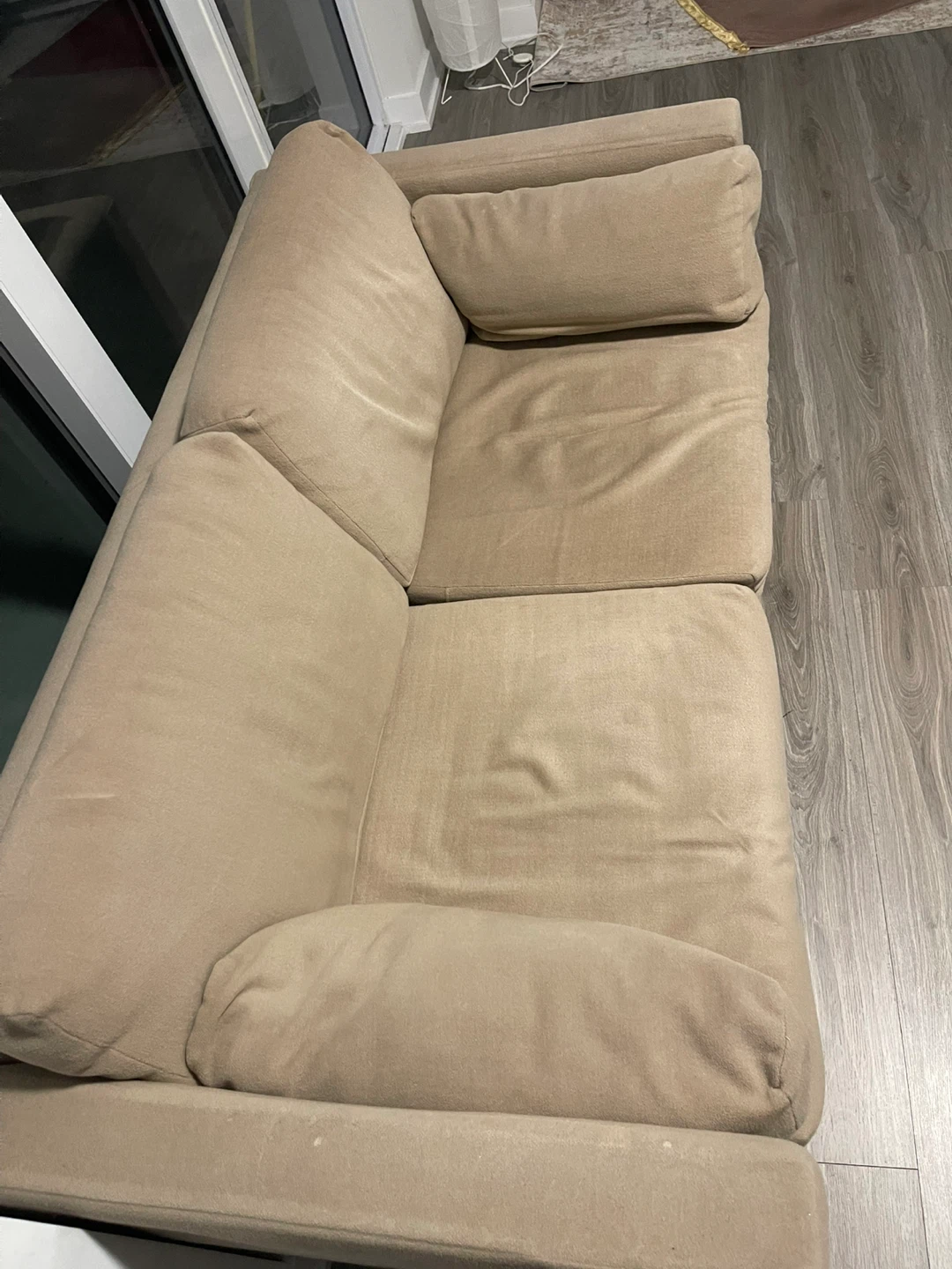 Beige 2-Seater Sofa Bed - photo 3