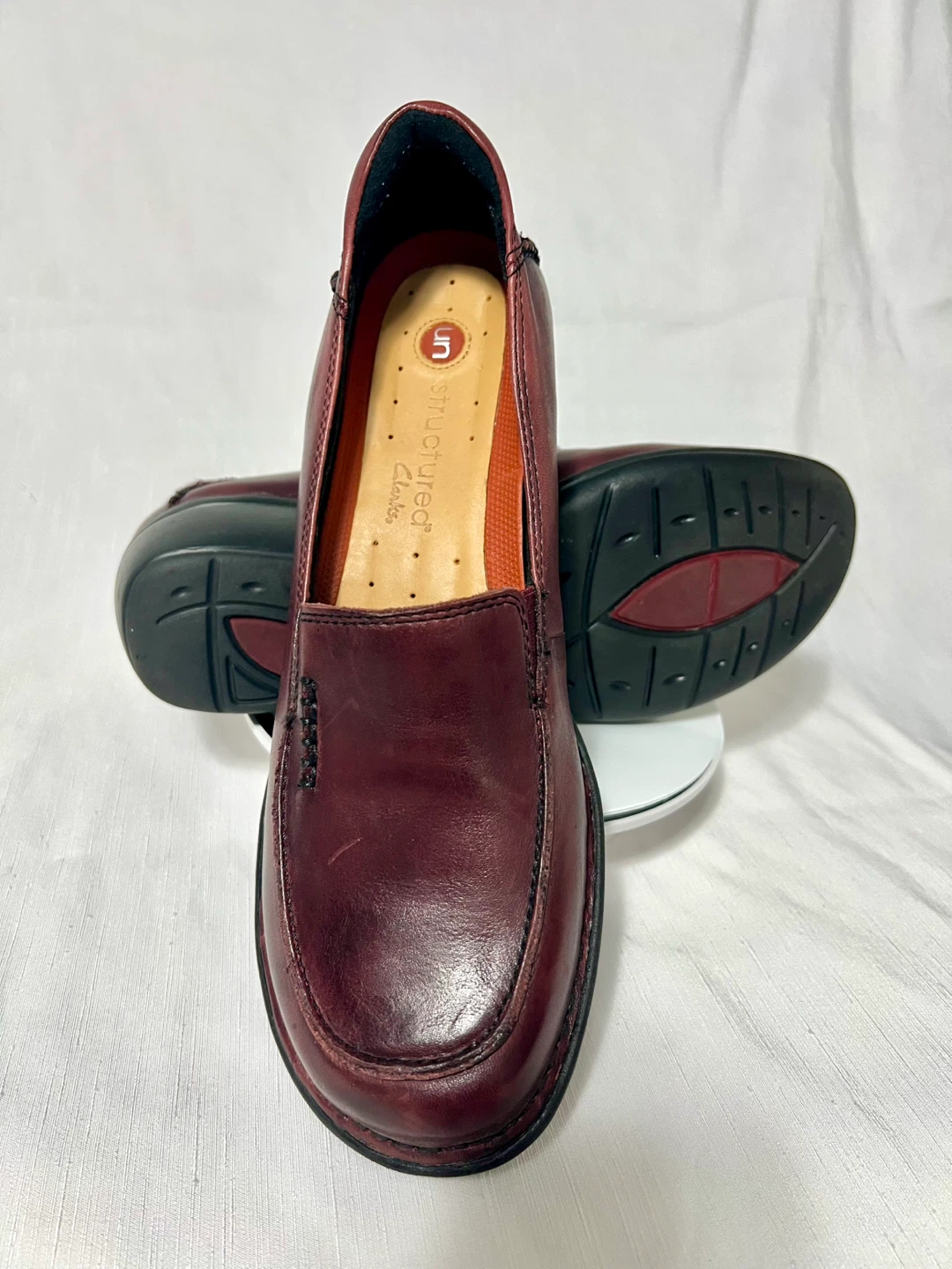 Clarks Women's Burgundy Leather Loafers - photo 3
