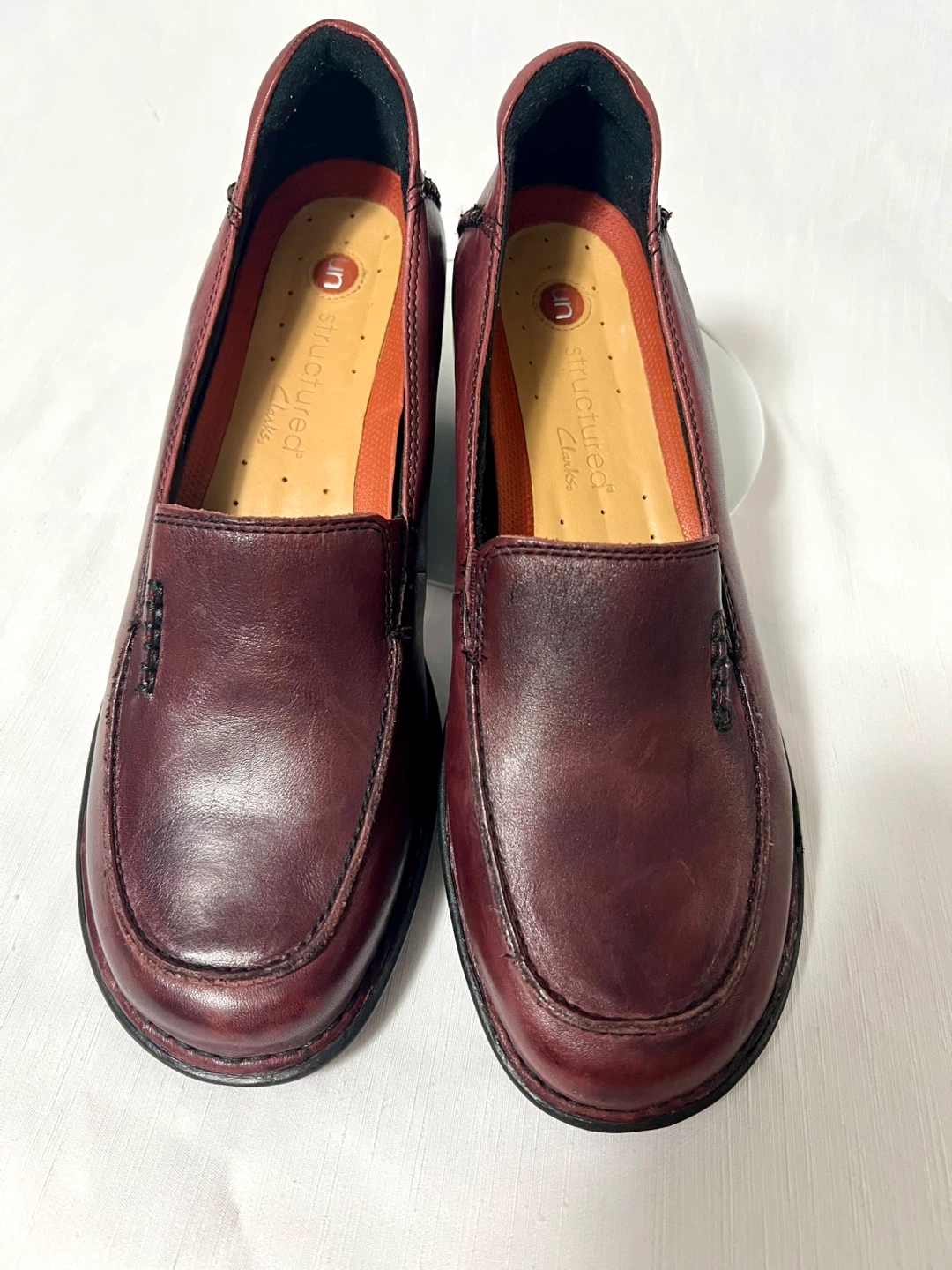 Clarks Women's Burgundy Leather Loafers